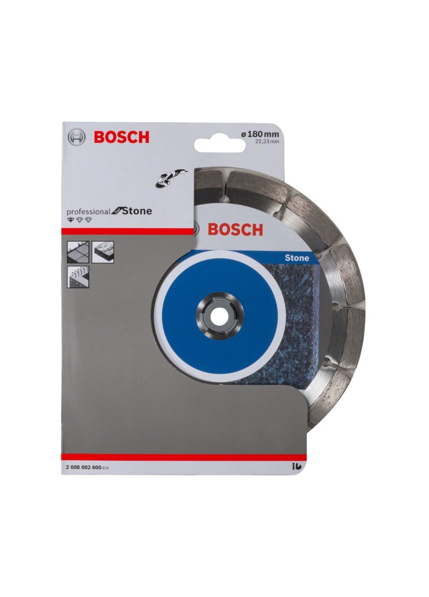 Алмазный диск PF Stone (180х22.23 мм) круг отрезной сегментный по камню (21696) Bosch (267819092)