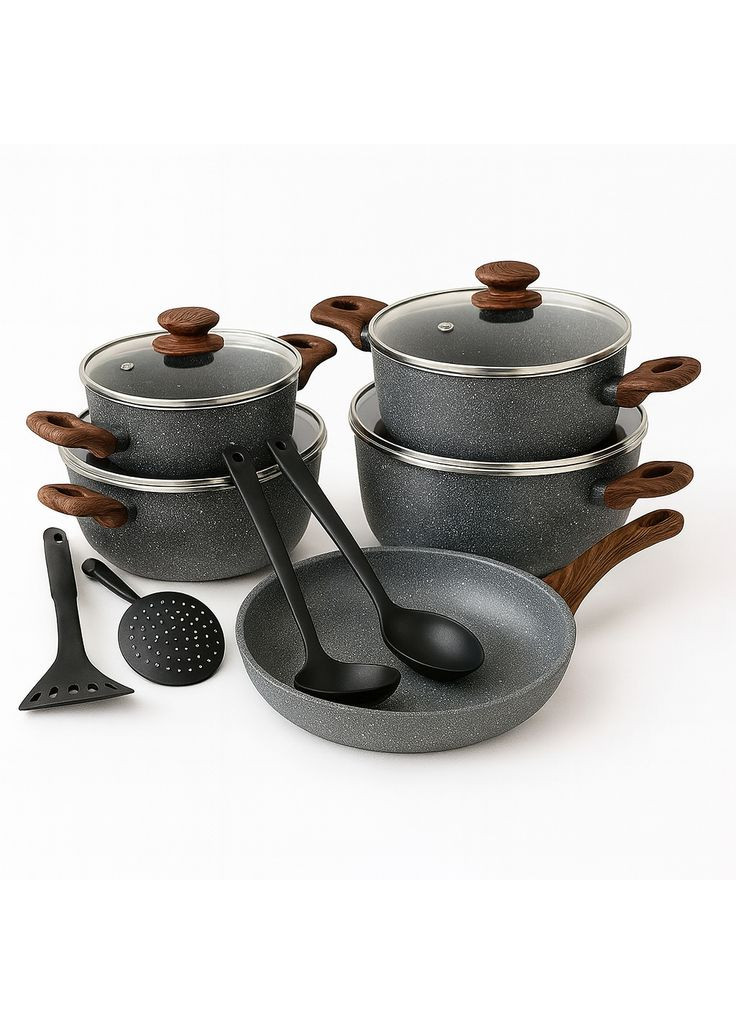 Набор кастрюль RB-2301 с гранитным покрытием 13 предметов Rainberg (370081076)