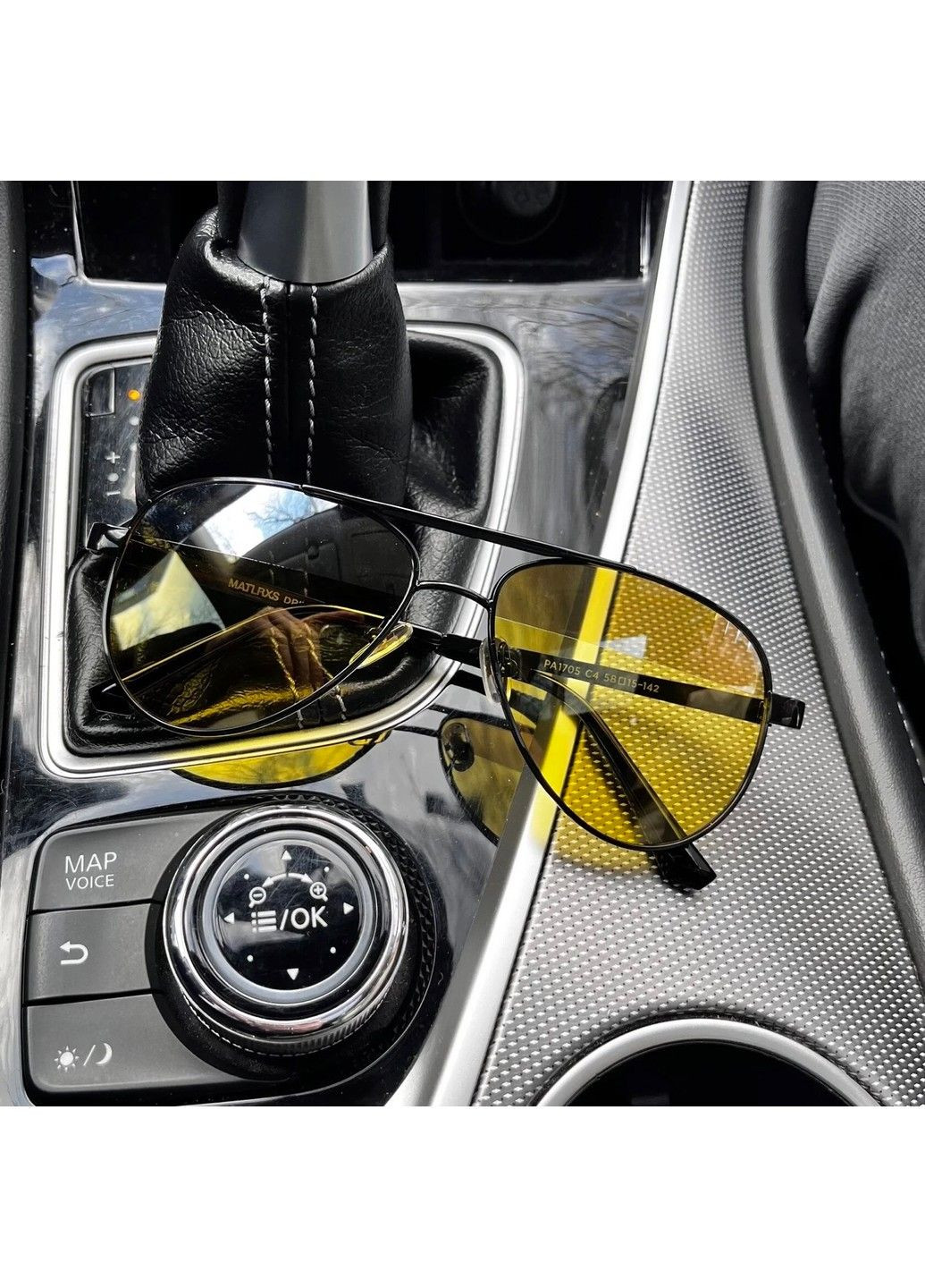 Окуляри для водіїв антіблікові з полярізацією авіатори чорні No Brand (305066173)