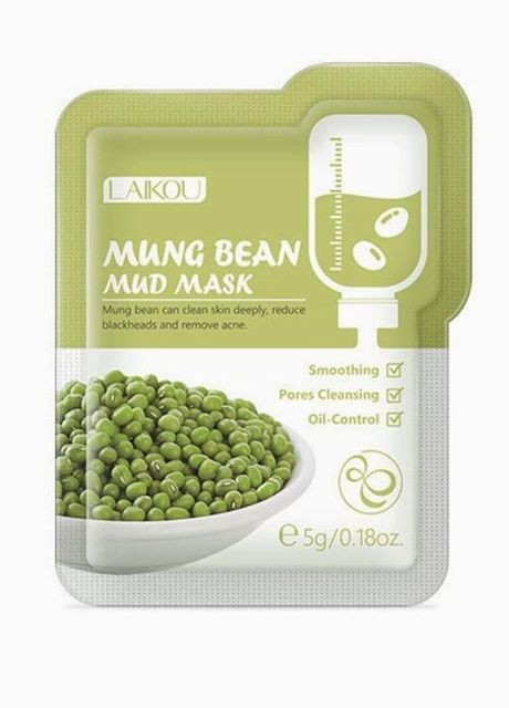 Глиняна маска для обличчя Green Bean Mud Mask 5 шт х 5 г Laikou (335057265)