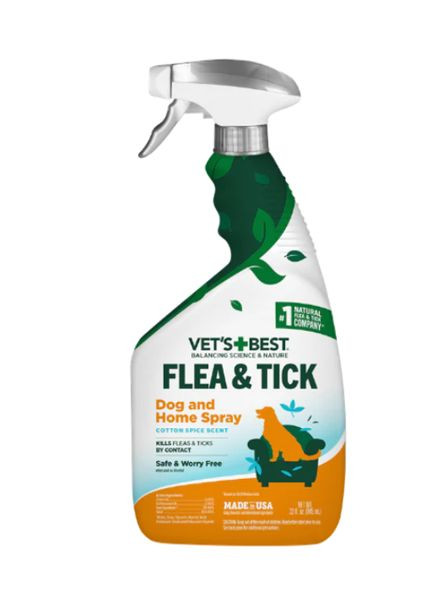 Спрей Flea & Tick Home Spray for DOGS Cottonspice для собак и для дома от насекомых 945 мл (0010279001387) Vet's Best (357239842)