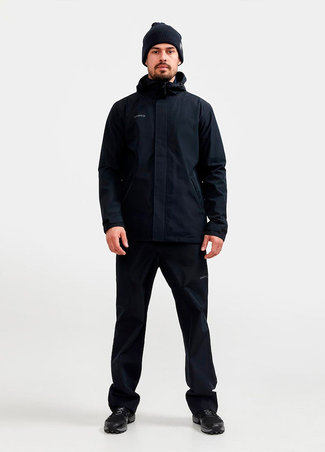 Черный зимний штормовой костюм ветрозащитный водостойкий Craft Core Explore Rain Set