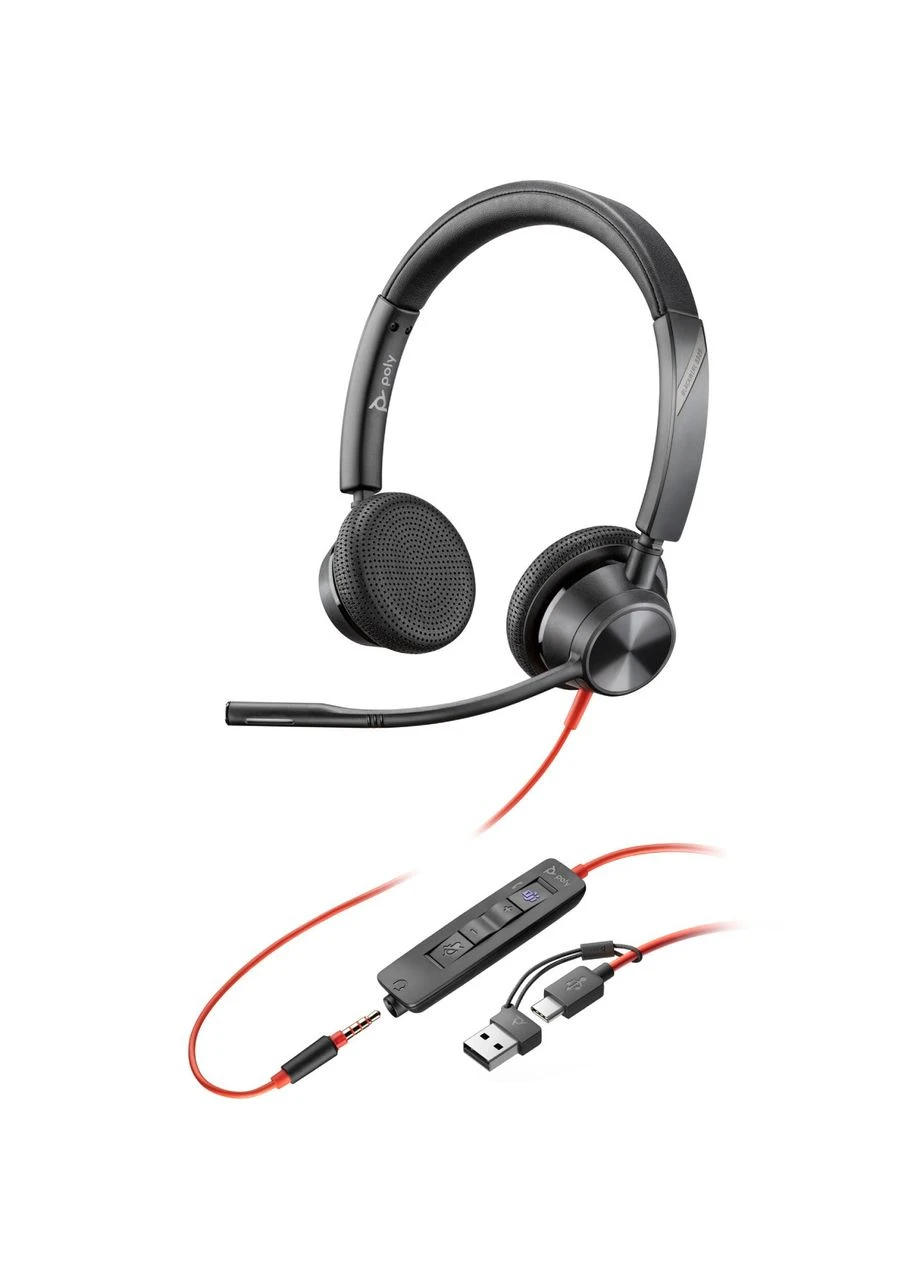 Гарнітура BlackWire C3325 USB-C HS Stereo +3.5mm Plug +USB-C/A Adapter Poly (390180796)