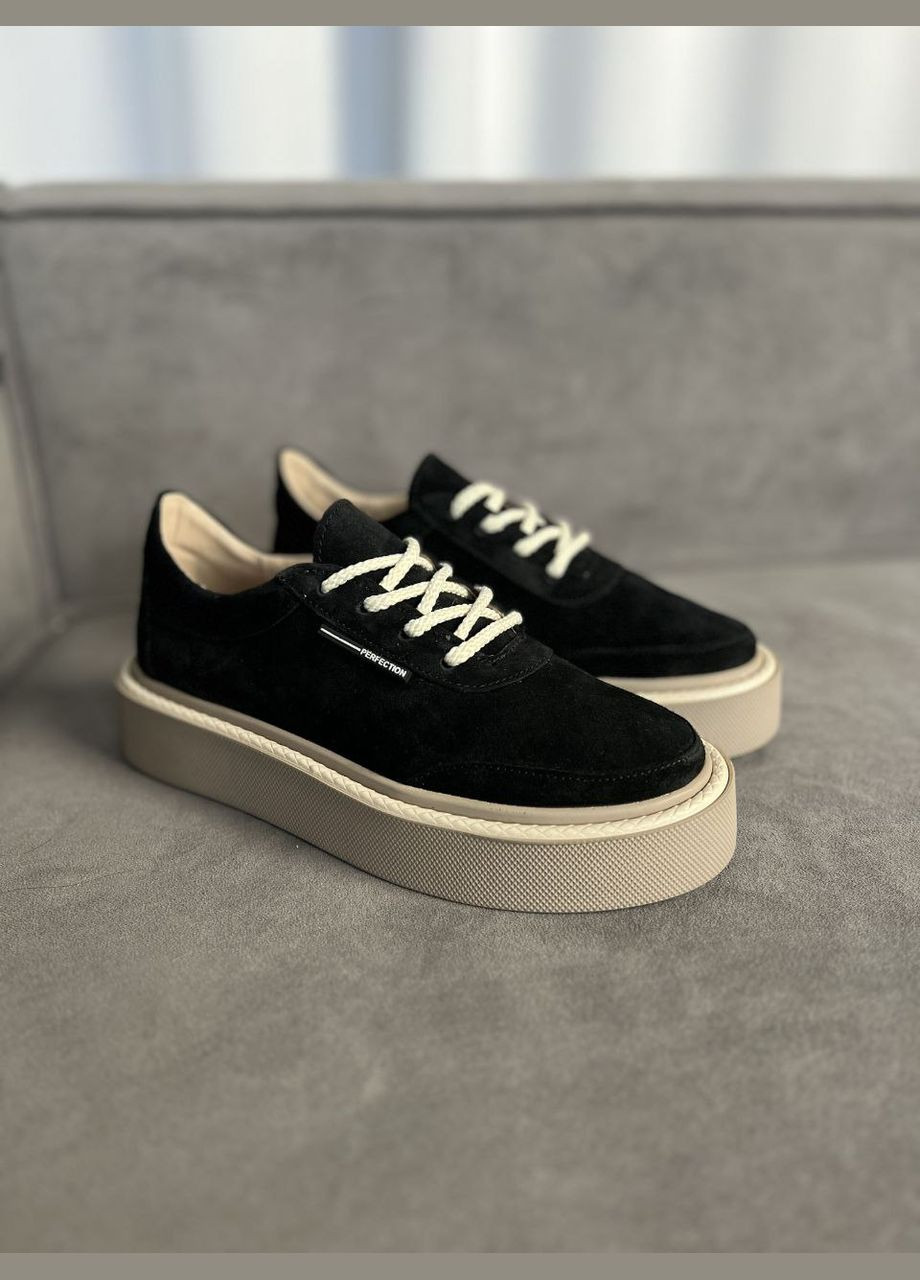 Стильные и комфортные женские кроссовки из натуральной кожи InFashion Кросівки чёрные демисезоны (328266011)