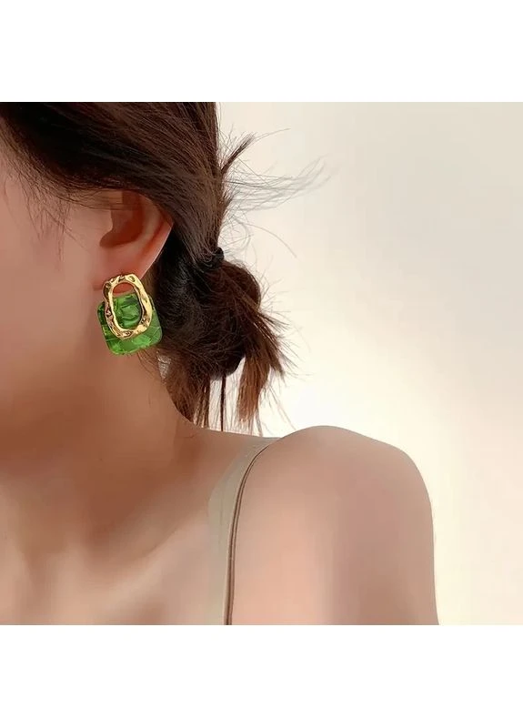 Сережки зеленим кольором на свята No Brand (379044478)