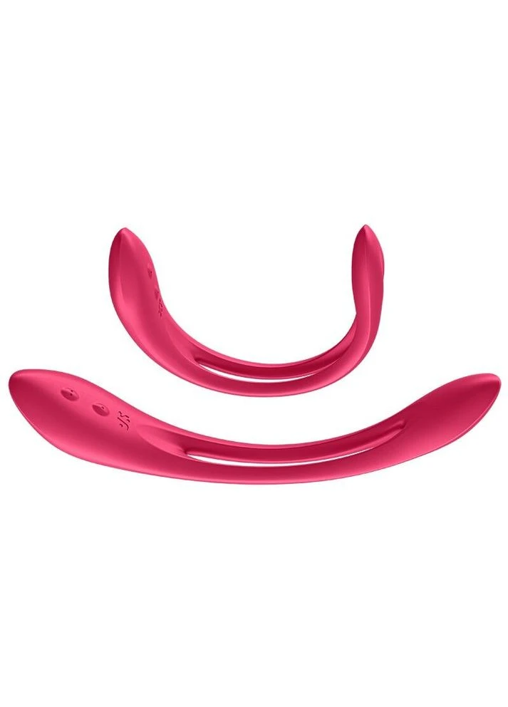 Вибромассажер силиконовый универсальный для пар бордовый Elastic Joy Satisfyer (396275379)