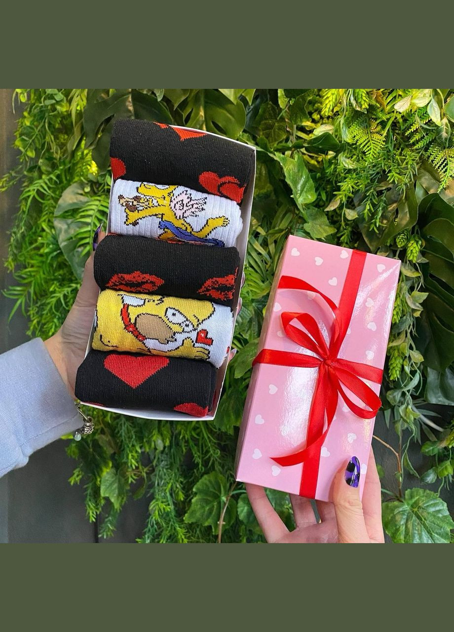 Комбіновані набір жіночих шкарпеток 36-41 5 пар у подарунковій коробці Vakko (308790503)