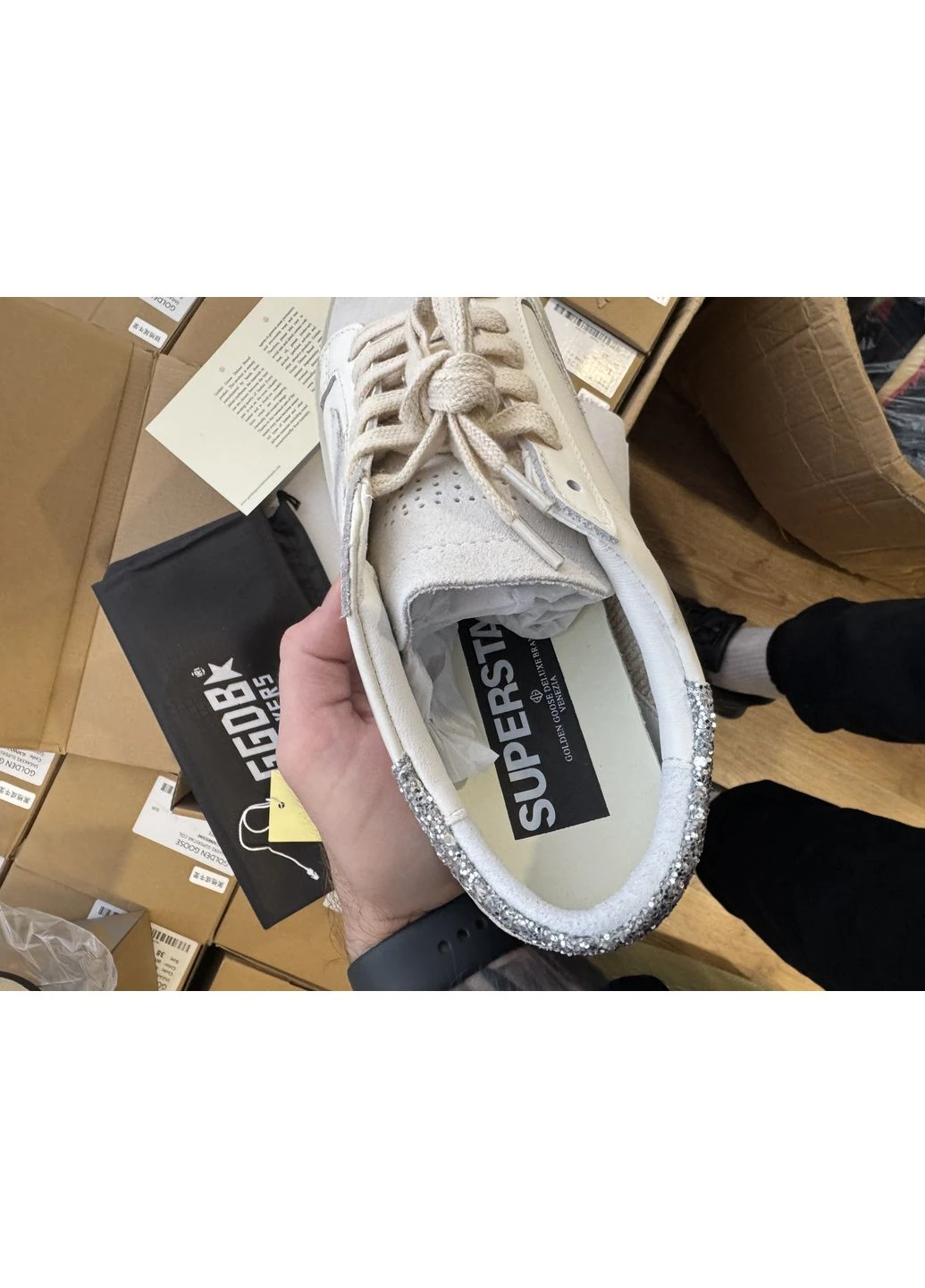 Білі літні кросівки golden goose white grey sparkles голден гус No Brand