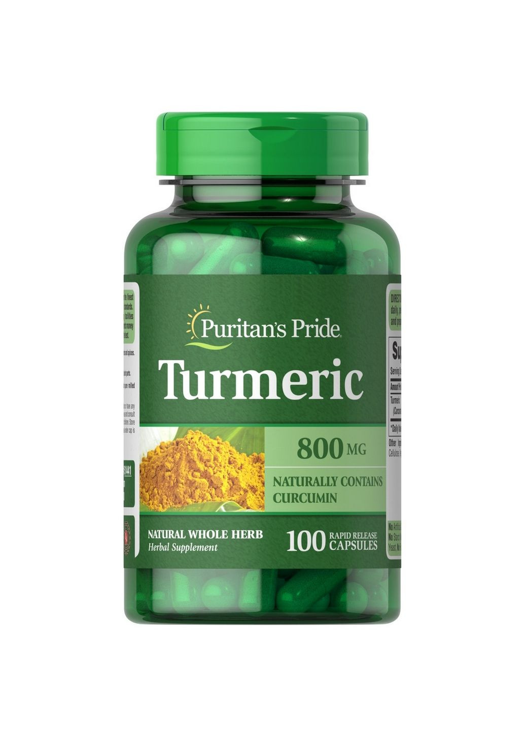 Натуральна добавка Turmeric 800 mg, 100 капсул Puritans Pride (293420468)