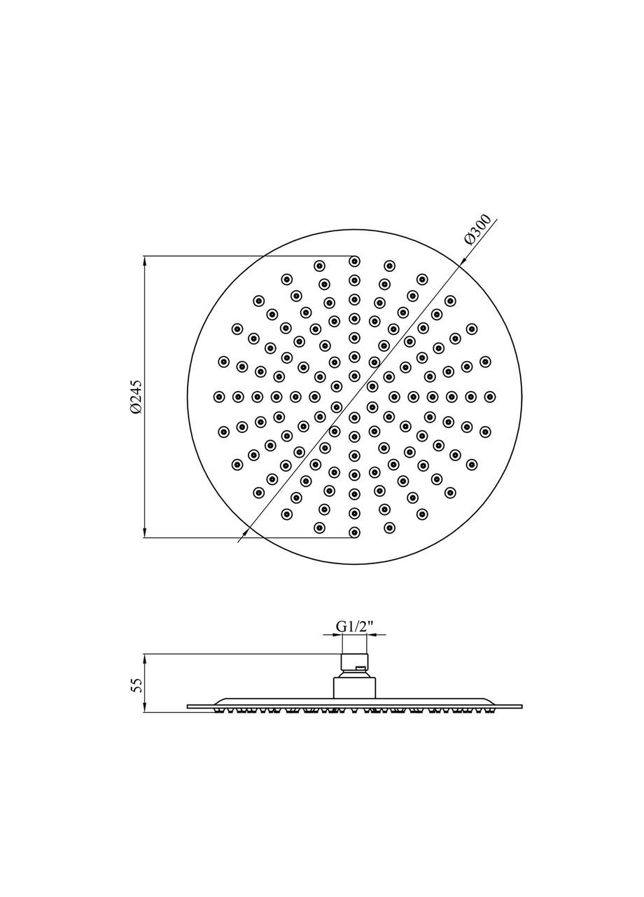 Лейка для верхнего душа KRP Edelstahl Klassisch - ESG703-30 Kroner (368581354)