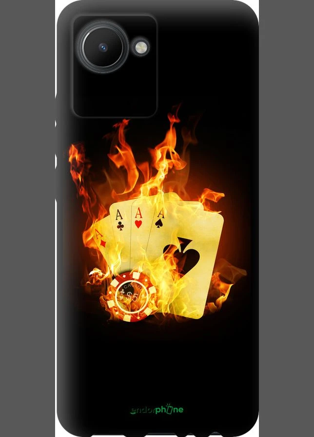 Чехол на Realme C30 Горящие карты "839b-2700-70447" Endorphone (387486495)