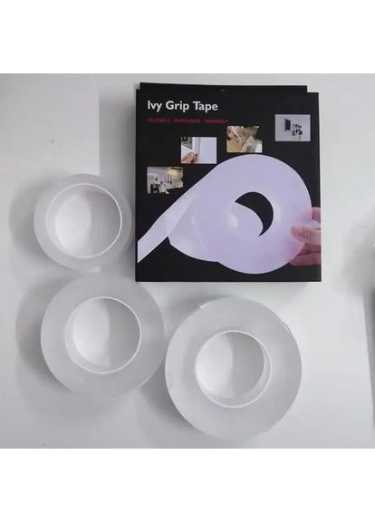 Надсильна клейка стрічка Ivy Grip Tape 5 м універсальна двостороння скотч стрічка для ремонту та кріплення Digital (382353835)