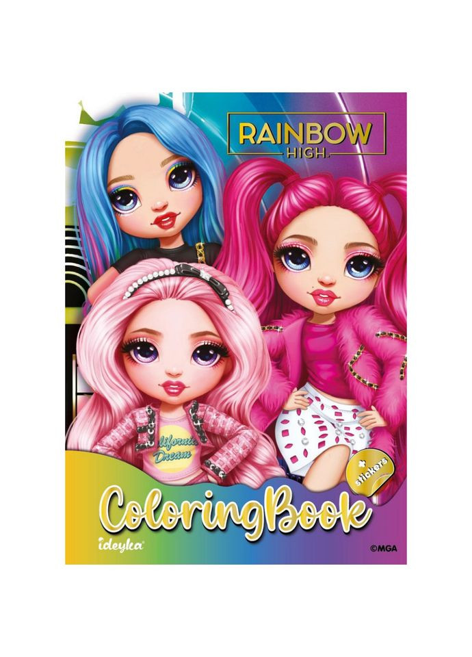 Дитяча книжка-розмальовка "The creative Rainbow" LCB12 зі стікерами IDEYKA (341609939)