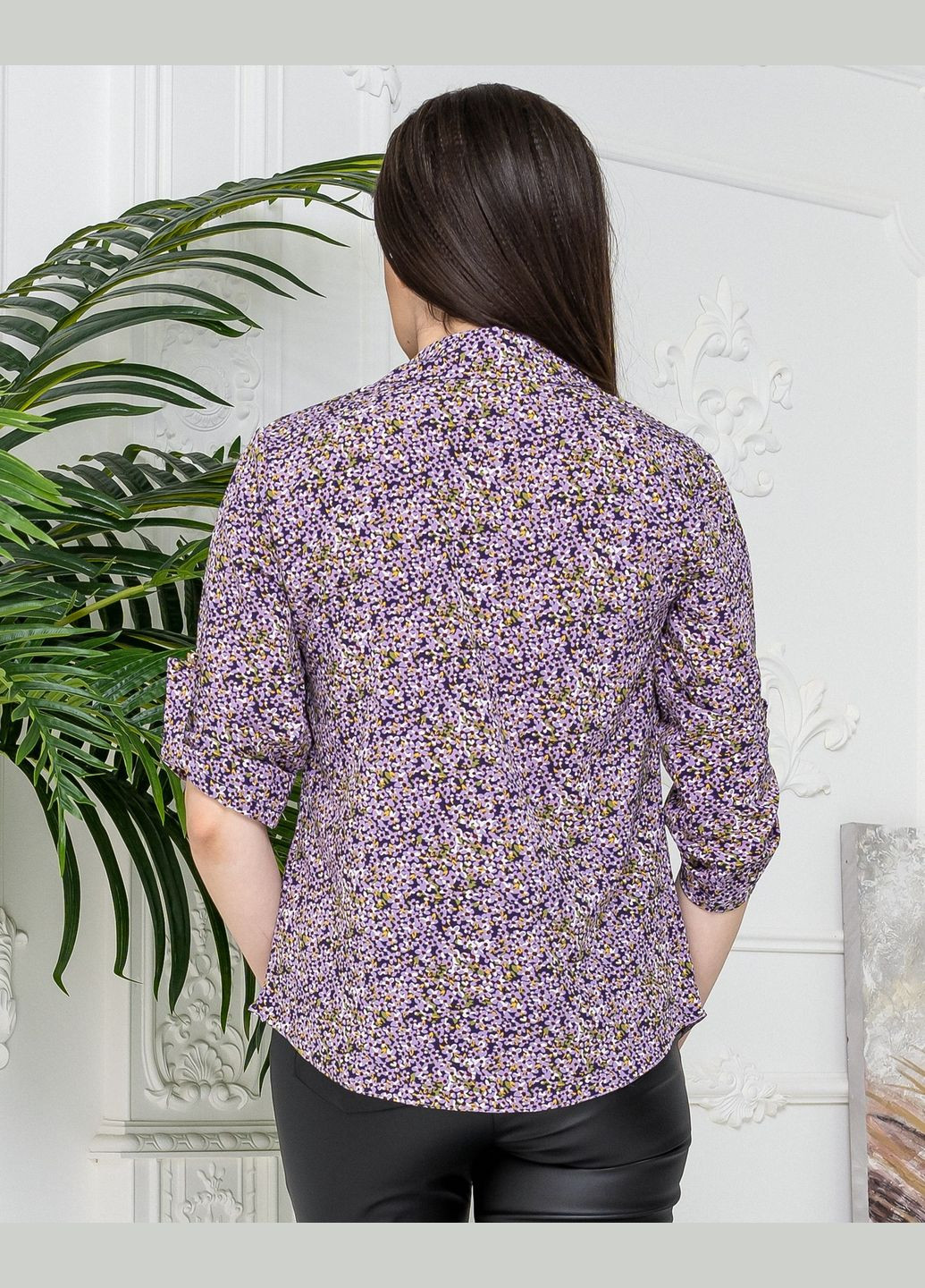 Светло-фиолетовая стильна блуза з блискавкою на грудях No Brand