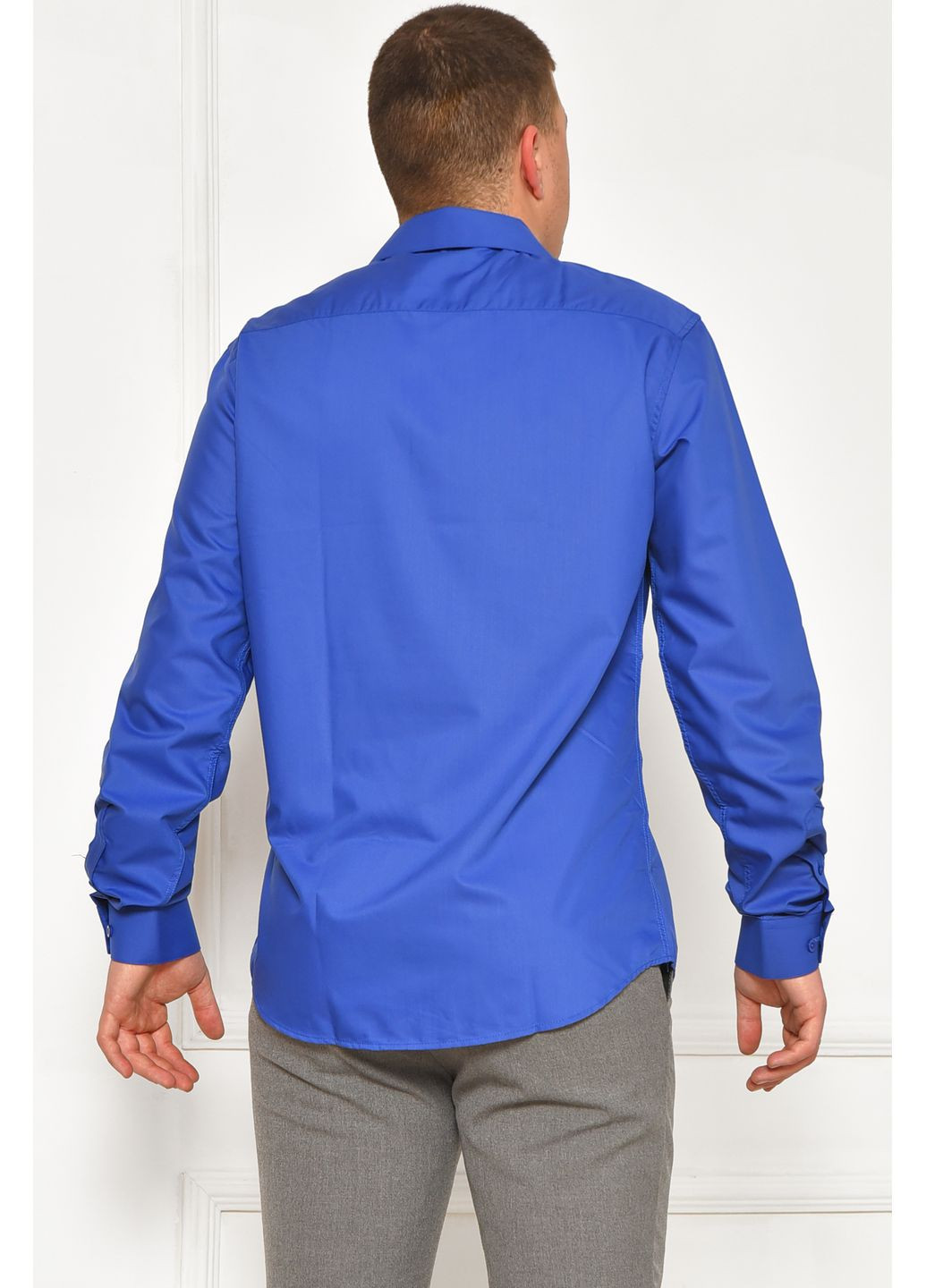Темно-синяя джинсовая рубашка однотонная Let's Shop