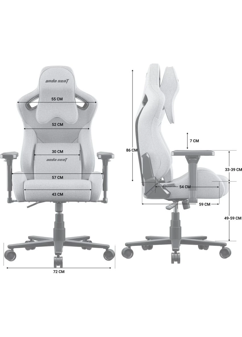Геймерское кресло Kaiser Frontier XL Fabric Grey (AD12YXL-17-G-F-G02) [167639] Anda Seat (400901820)