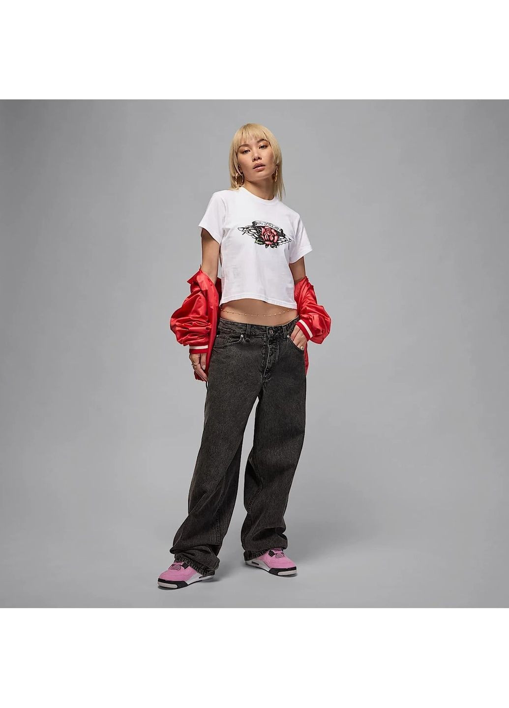 Футболка жіноча J Flt Ss Shgf Gfx Tee Tt White Nike - (365962631)