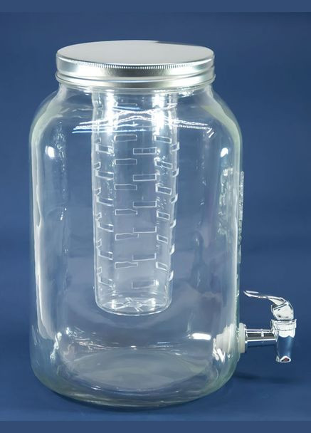 Лимонадниця скляна Handycor 8 л прозора з краником і інфузором No Brand (315780716)