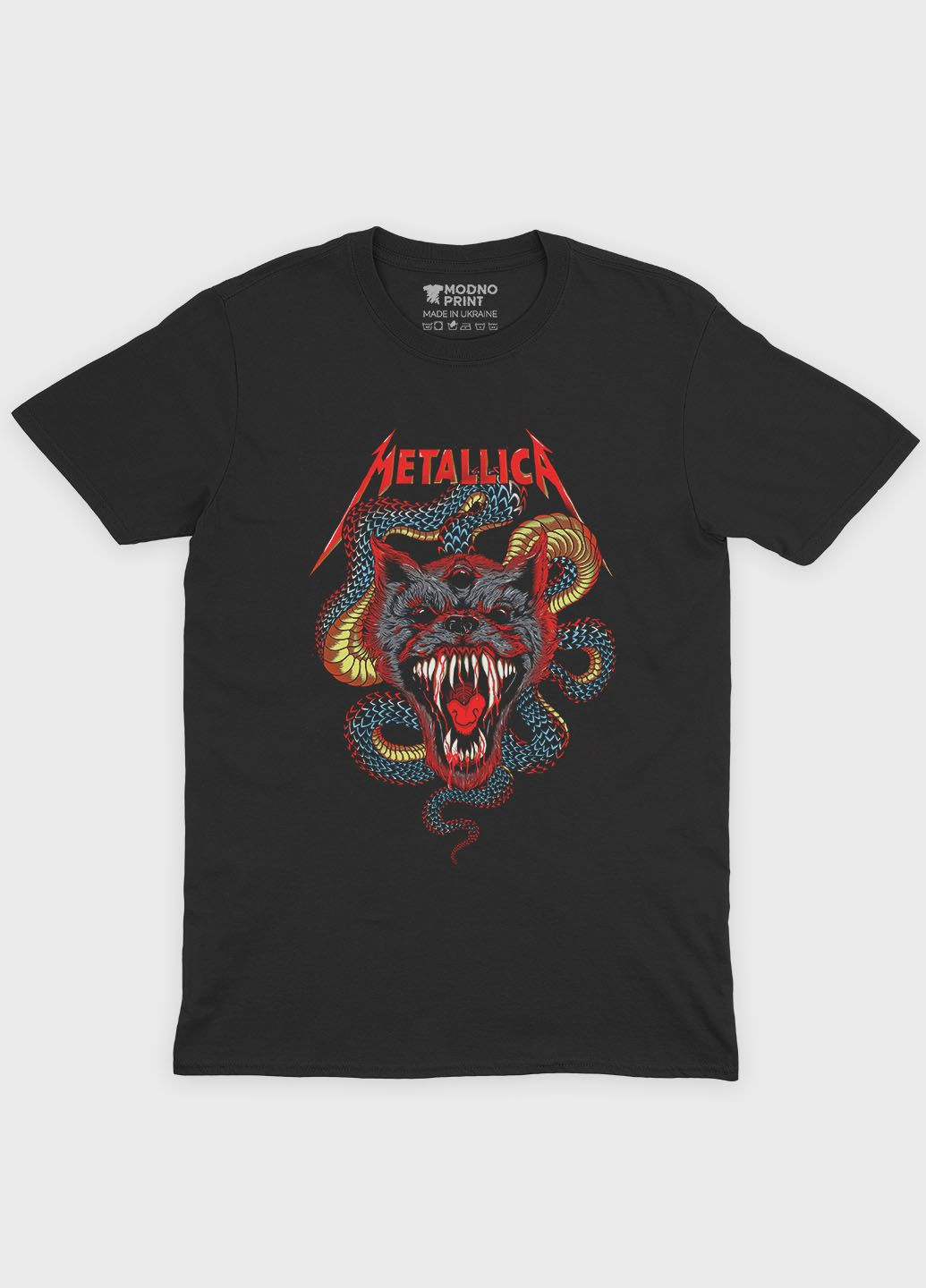 Жіноча футболка з рок принтом "Metallica" (TS001-004-2-704-F-BL-F) Modno - (317744152)