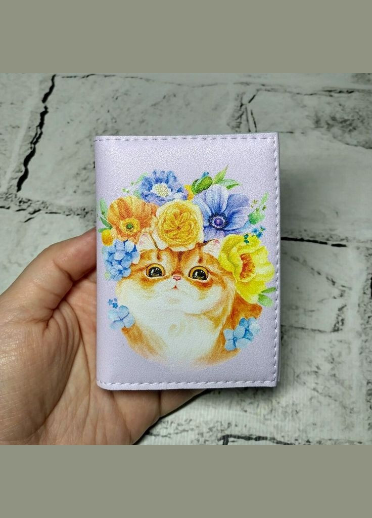 Обкладинка для ID паспорта Котик обкладинка на пластиковий паспорт права 7,5х10 см Бузкова PASSPORTY (330644089)