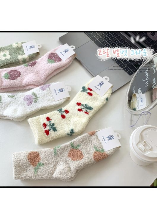Молочні шкарпетки махрові жіночі, теплі шкарпетки з принтом, різні види, 36-39 (357205455)