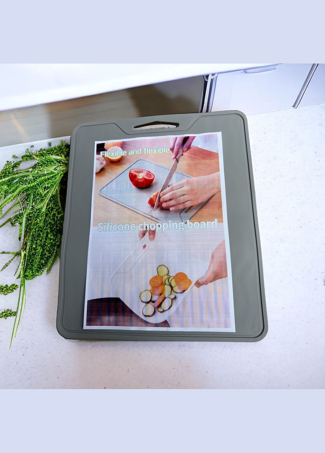 Дошка кухонна силіконова обробна 30х35 см Рожевий Kitchen Master (297829830)