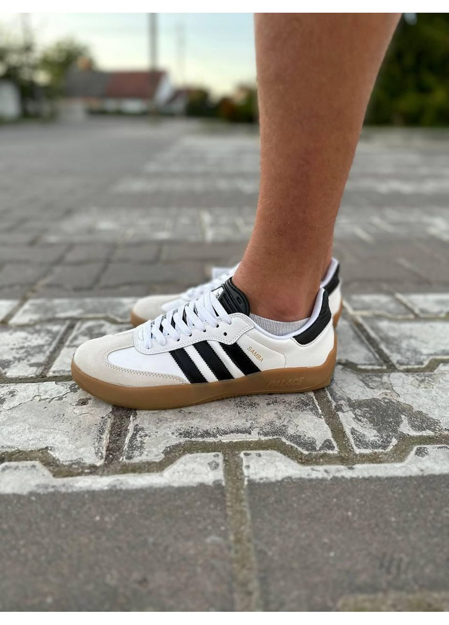 Черные демисезонные кроссовки мужские adidas puig samba palace white black адидас No Brand