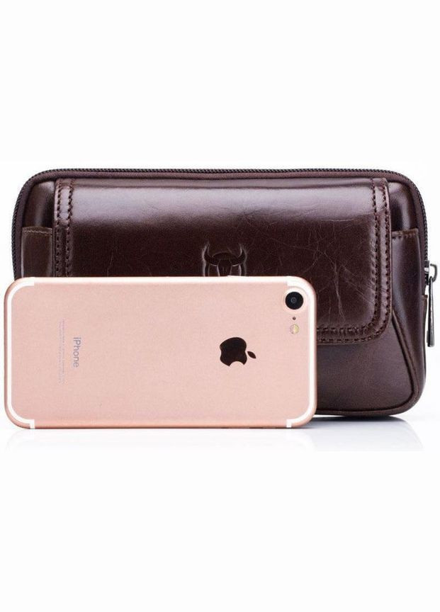 Сумка чоловіча шкіряна на ремінь месенджер в дорогу для документів чохол для телефону сумочка на пояс BULL (332768935)