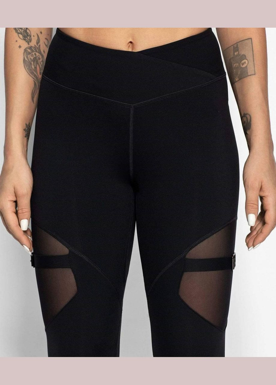 Спортивний костюм «з пряжкою на нозі» (топ та легінси) без пуш-ап ефекту чорного кольору, розмір M Trends (330757090)