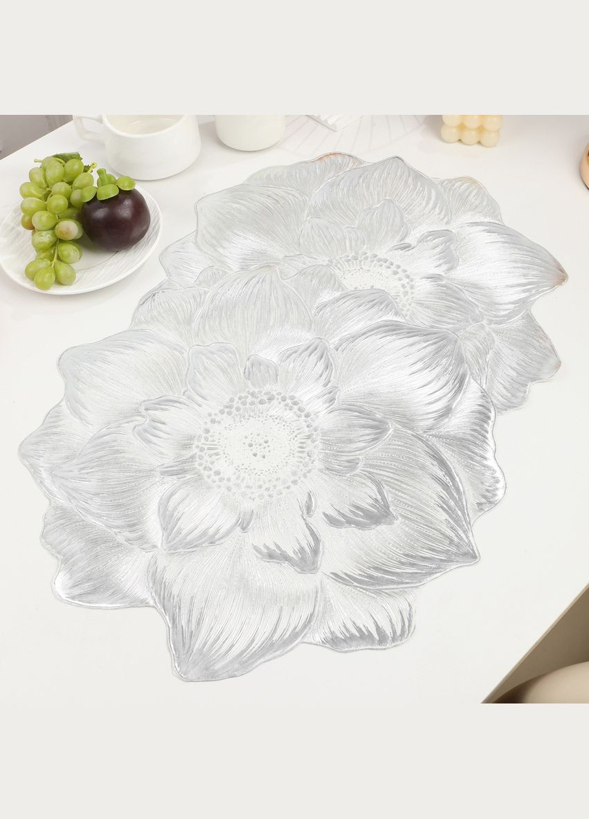 Серветка сервірувальна 18449 38 см срібляста No Brand (364495437)