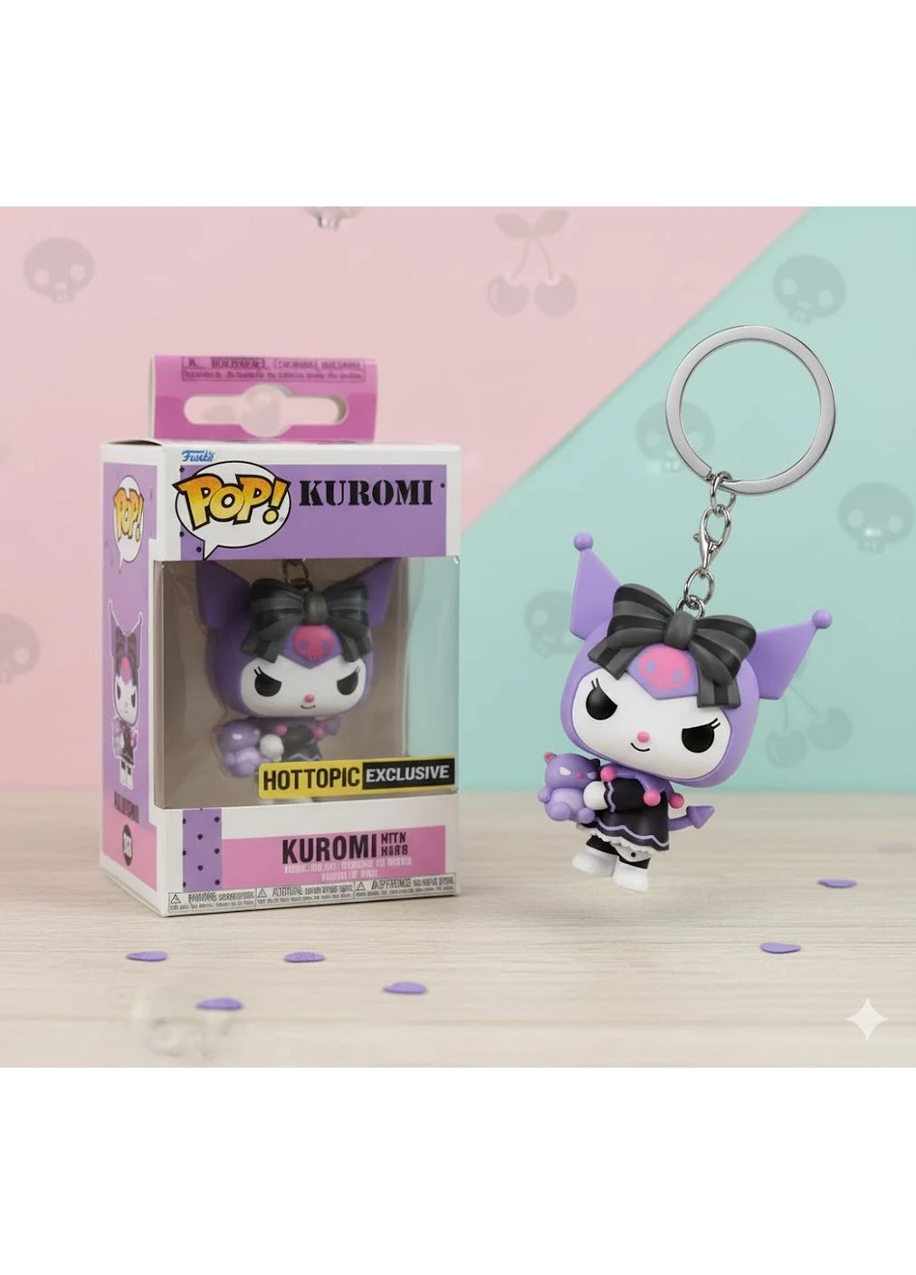 Брелок Куроми Санрио Kuromi Pop фигурка игрушка для ключей, рюкзака, сумки 4 см Funko (393632448)