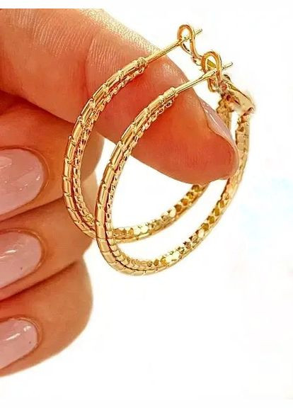 Позолочені Сережки-Кільця д.3см, Позолота No Brand (345742099)