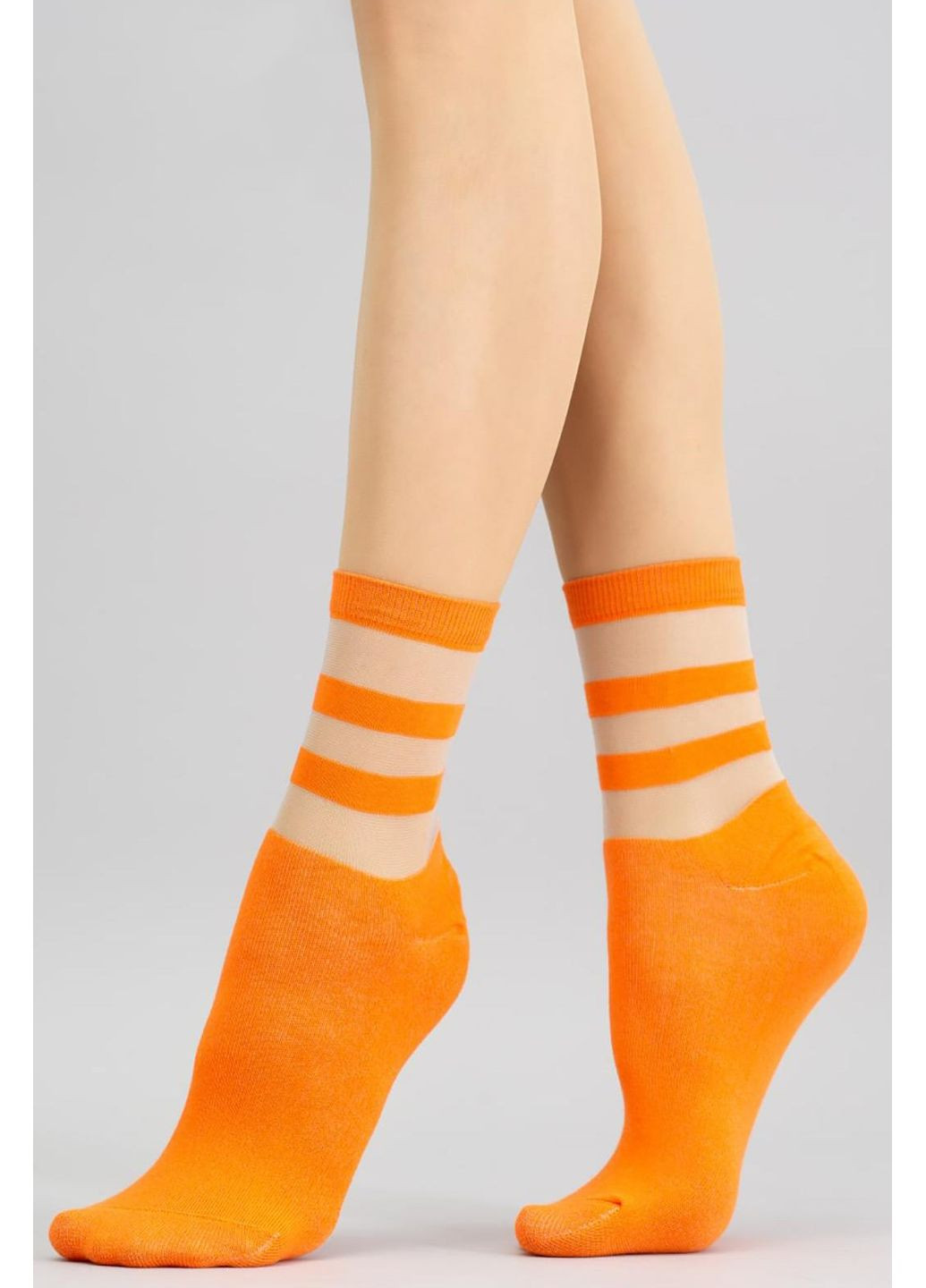 Оранжевые носочки хлопковые с прозрачным верхом wsm-017 Giulia (349499652)