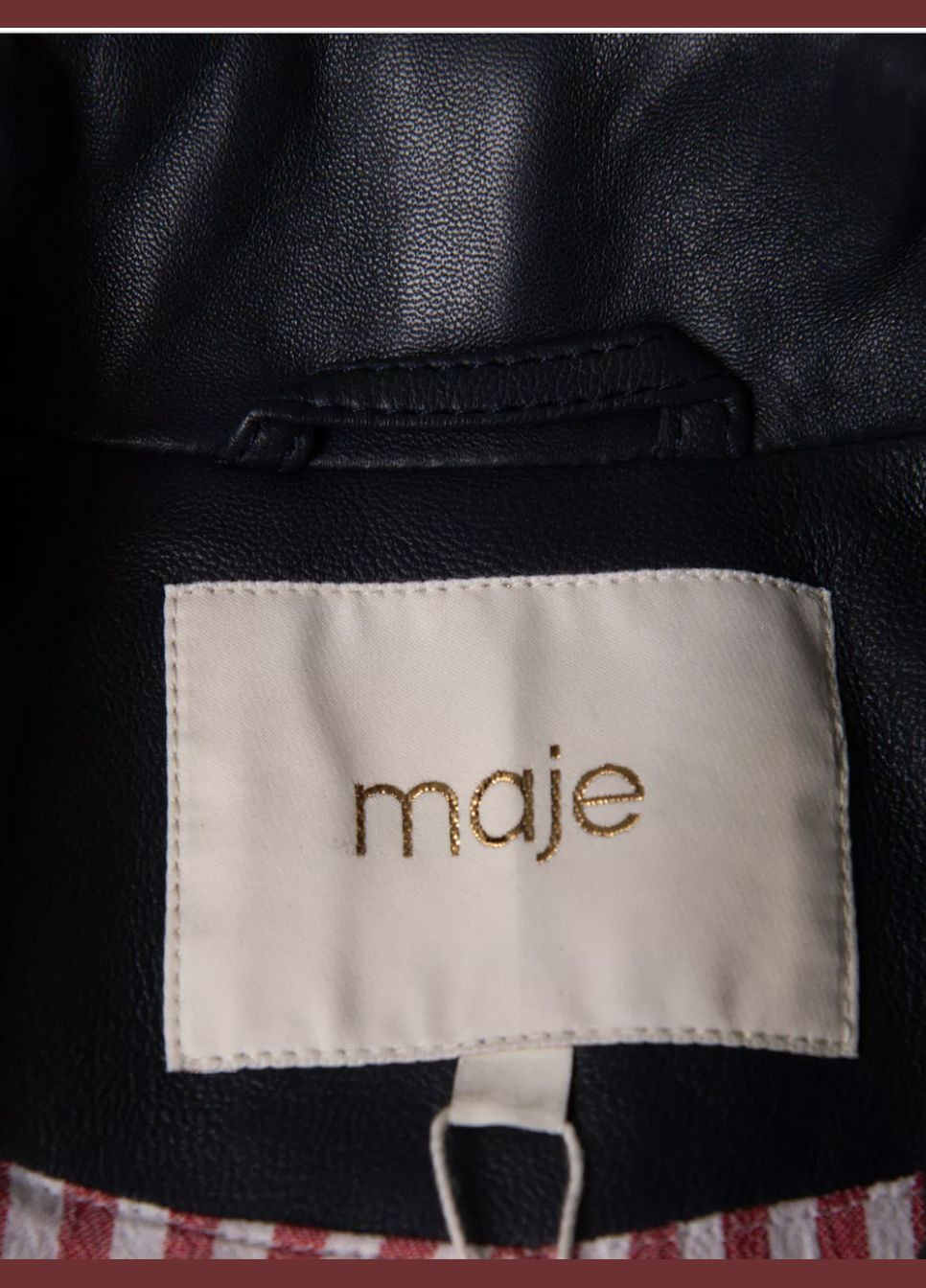 Темно-синя демісезонна стильна шкіряна куртка косуха, байкерська Maje байкерська шкіряна косуха Bastille