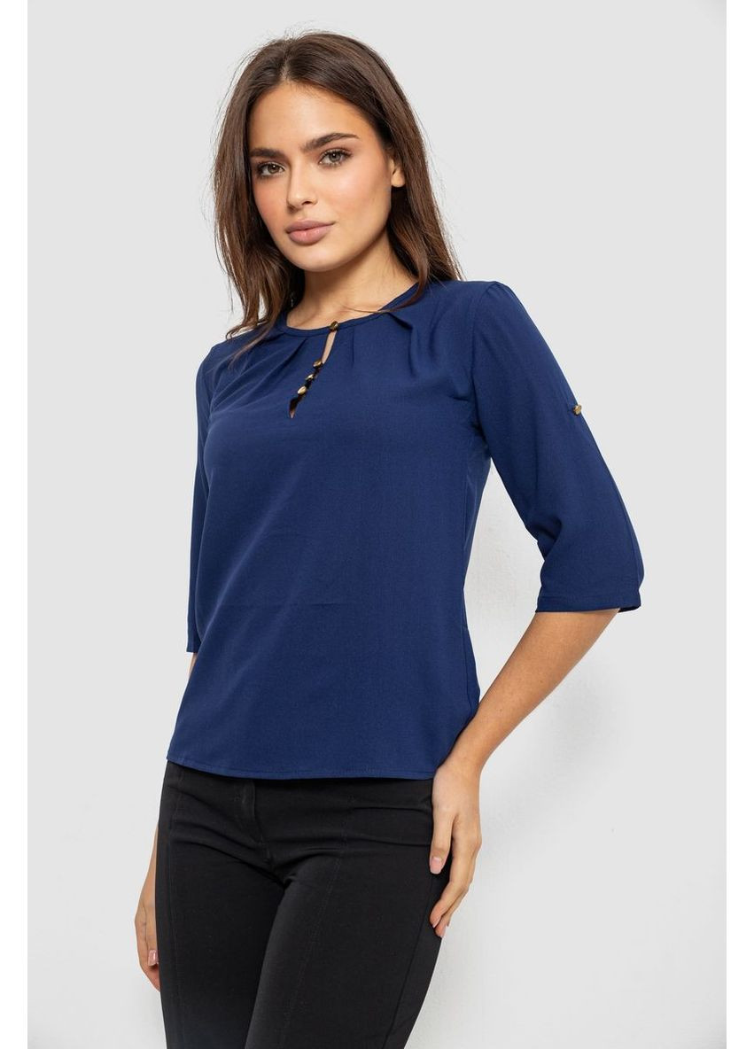 Синяя блуза однотонная, 230r1121-8 Ager