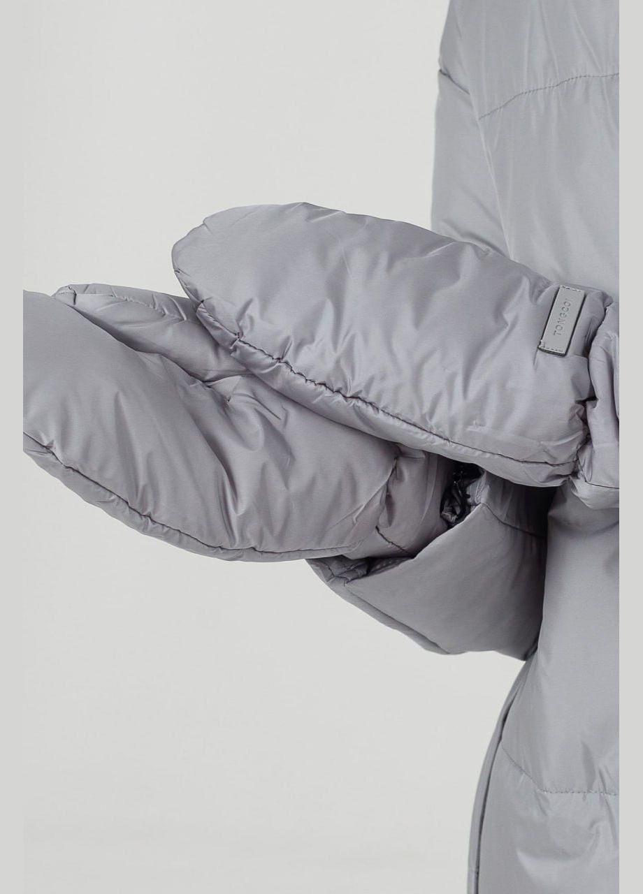 Срібна зимня пуховик жіночий Lora