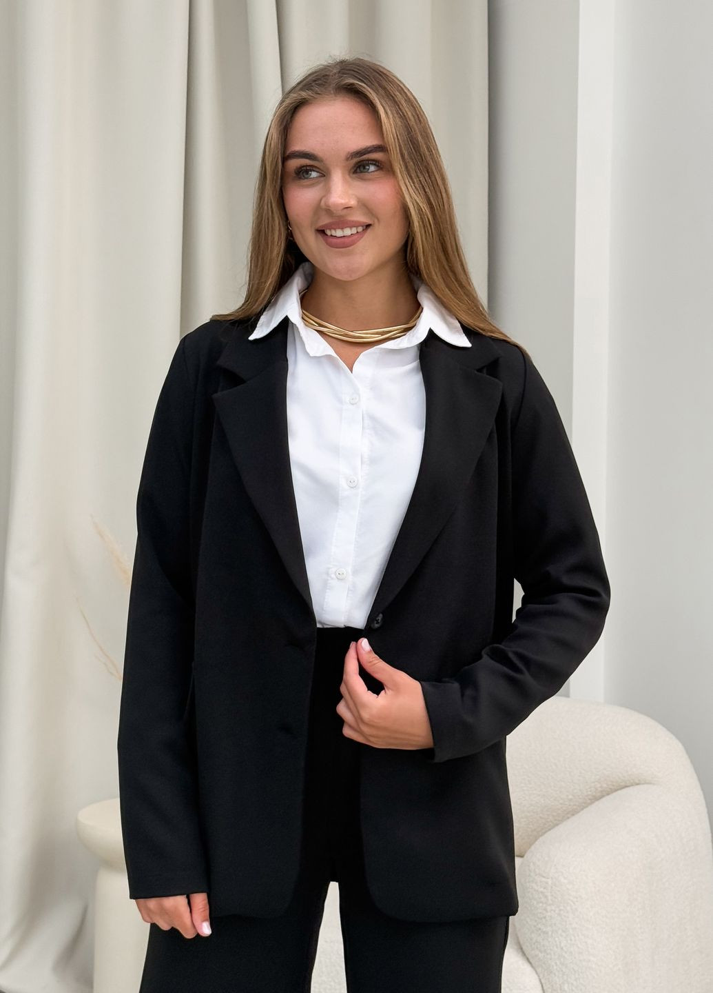 Жіночий класичний костюм з піджаком та широкими штанами Merlini Арсі (322250294)