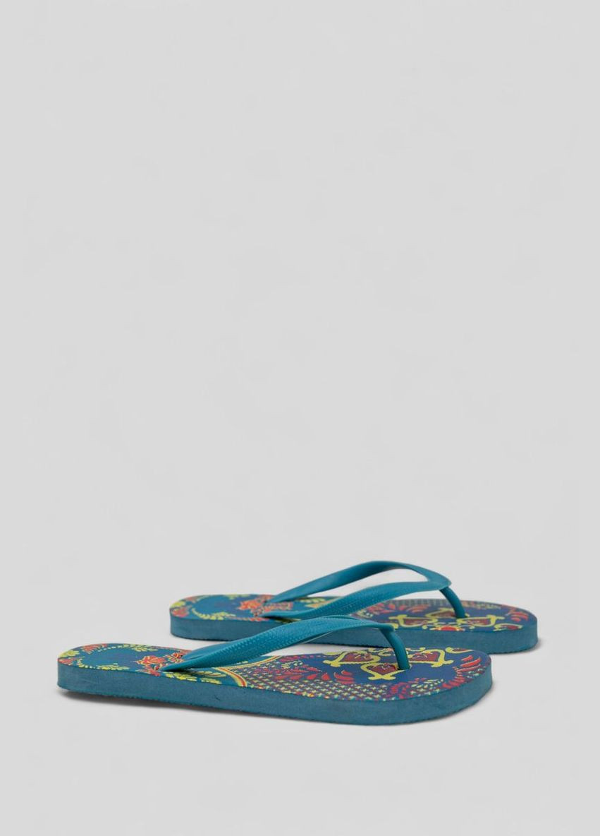 Голубые пляжные вьетнамки женские Ager