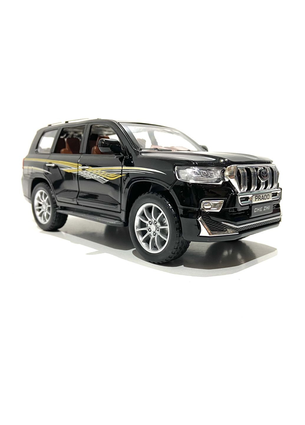 Машинка металлическая Toyota Prado 1:24 свет звук открываются двери Черная (GT-9147) TK Union Group (334003829)