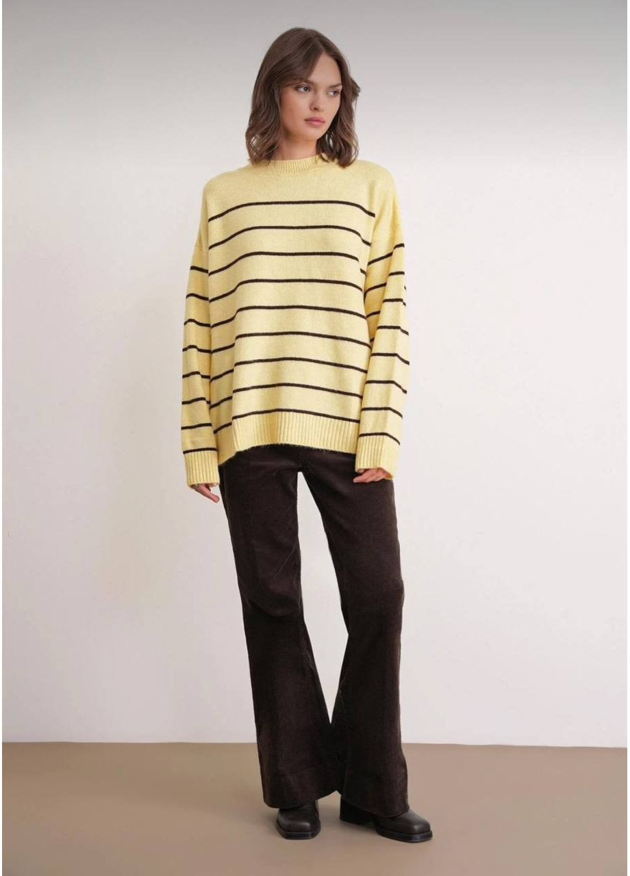 Жовтий демісезонний універсальний в'язаний светр турецького виробництва (заміри в описі) GD/GL Модний простір