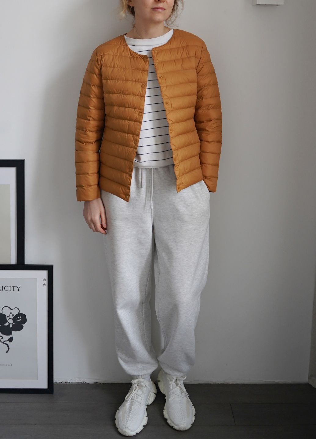 Желтый демисезонный Пуховик One