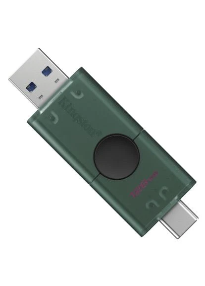 USB Флеш накопитель DataTraveler Duo 128GB USB Type-A/ USB Type-C Черный/Зеленый, Retail Kingston (396888395)
