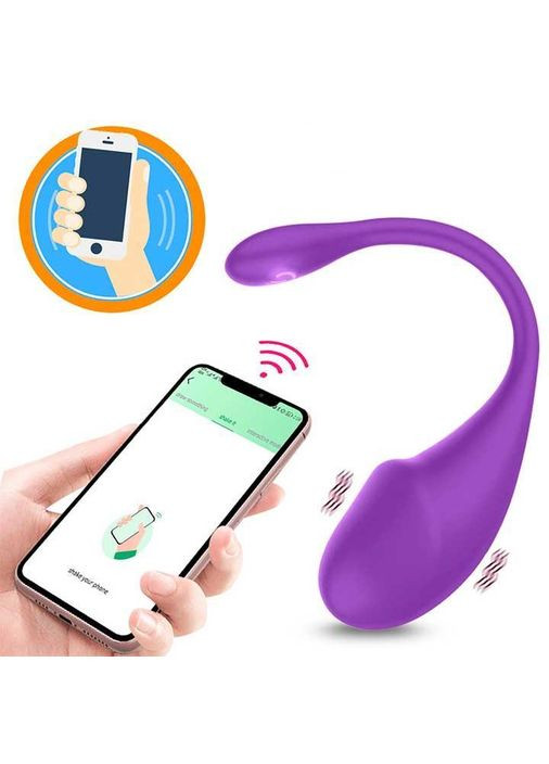 Смарт віброяйце силіконове 9 режимів 90×33 мм з мобільним керуванням фіолетове No Brand (366665424)