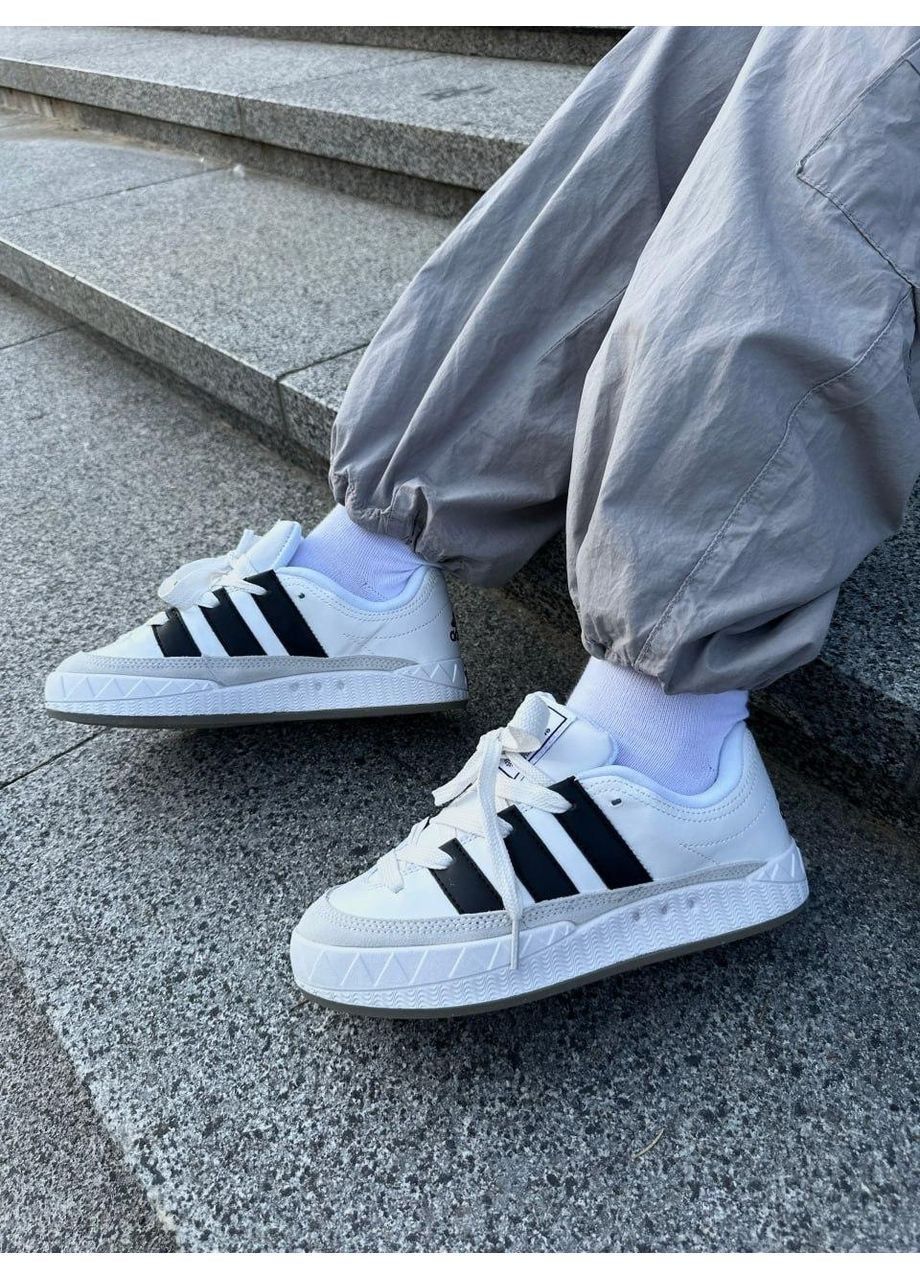 КРОСІВКИ ЖІНОЧІ ADIDAS ADIMATIC WHITE BLACK GREY АДІДАС АДІМАТІК No Brand сірі демісезони (367168259)