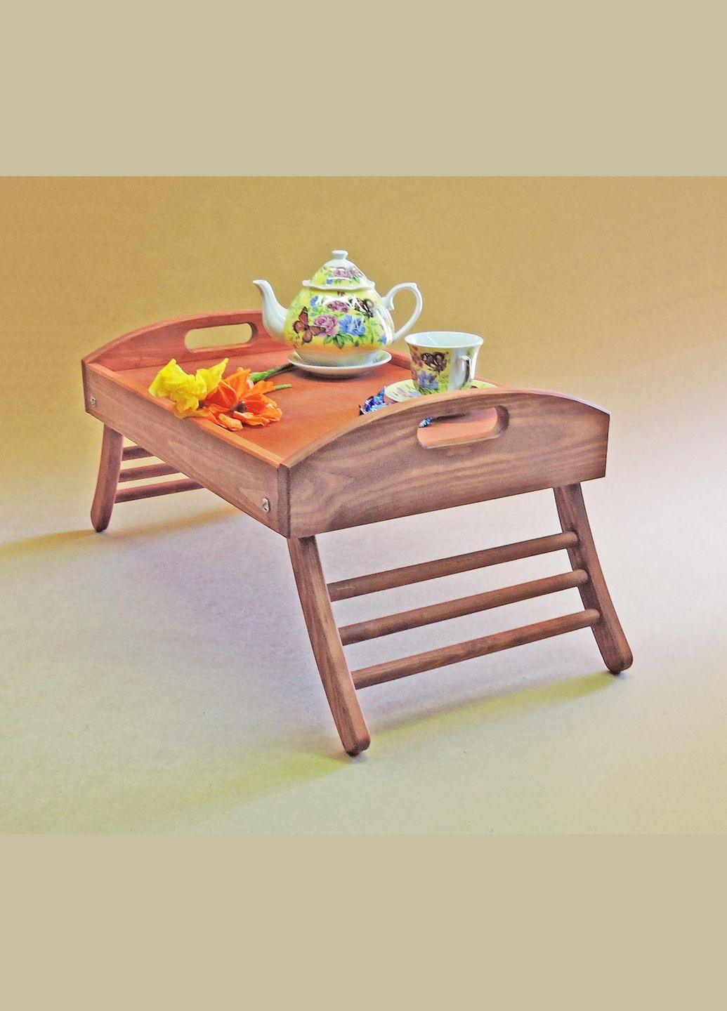 Столик-поднос для завтрака из дерева Калифорния коралл (СТП-001114) No Brand (327847146)