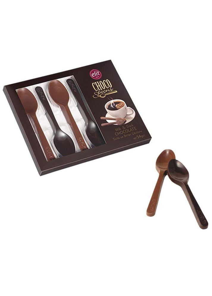 Шоколадні ложки Choco Spoons з молочного та темного шоколаду 54 г Elit (349812236)