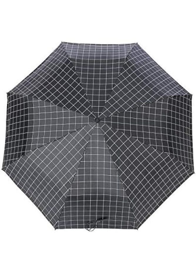 Чорна} парасолька складна напівавтомат checkers (8 спиць купол 98 см) black Stenson (359404516)