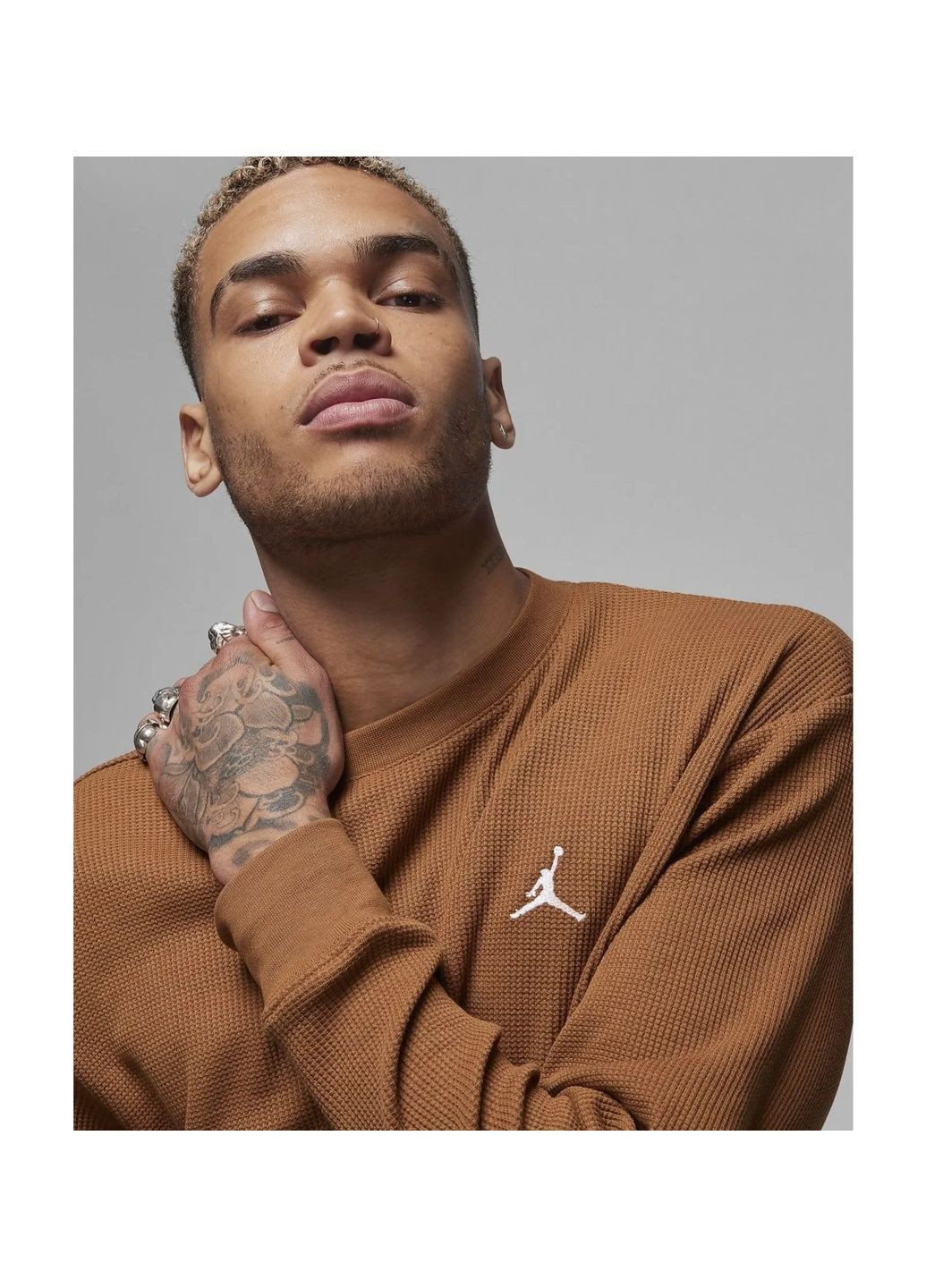 Лонгслів чоловічий Essentials Waffle Knit Top Brown Air Jordan (365962610)