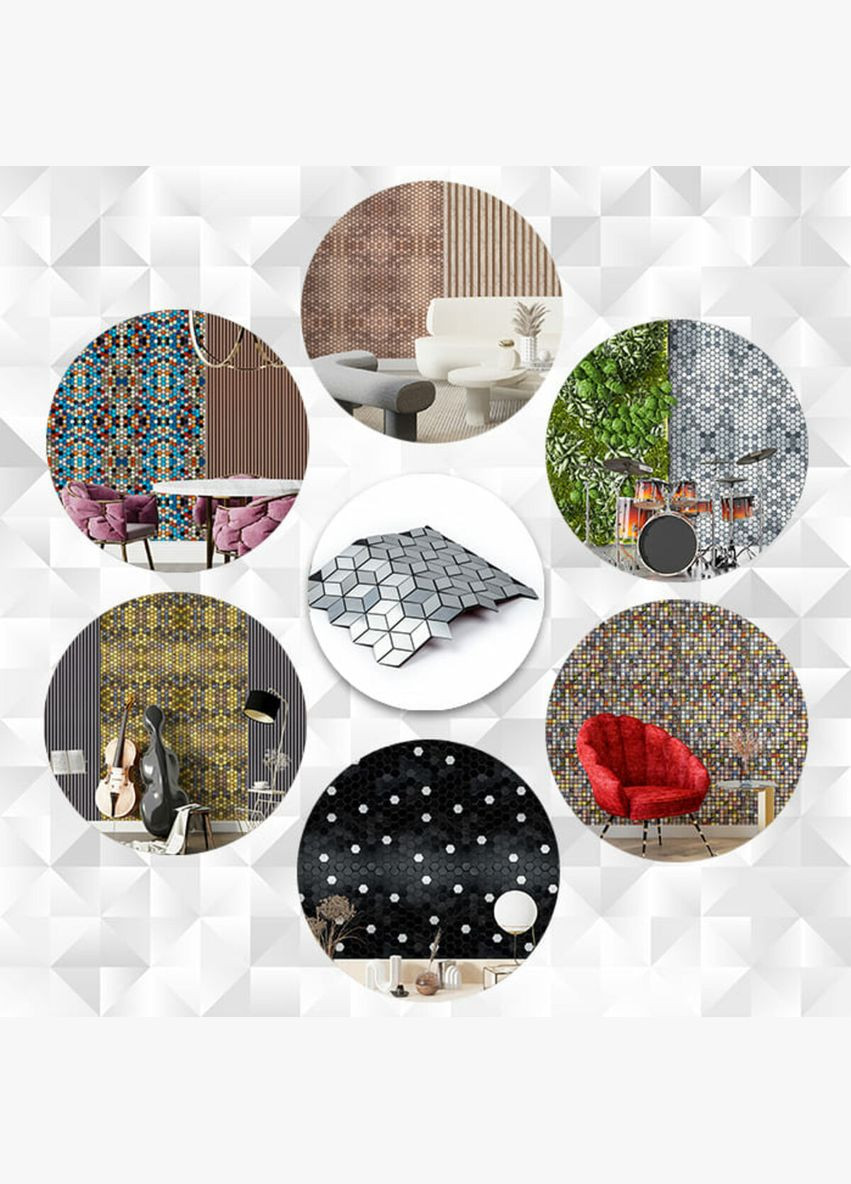 Самоклеящаяся алюминиевая плитка ромбы серебро 300х300х3мм SW-00001933 No Brand (316051121)