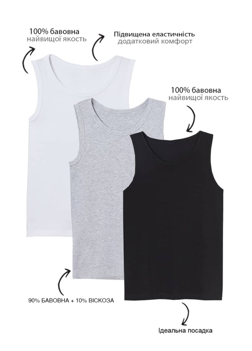 Набір чоловічих майок (3 шт) Uniconf UMB312 (301163075)